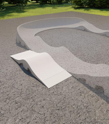 Fertig-Pumptrack Einfahrt Ausfahrt