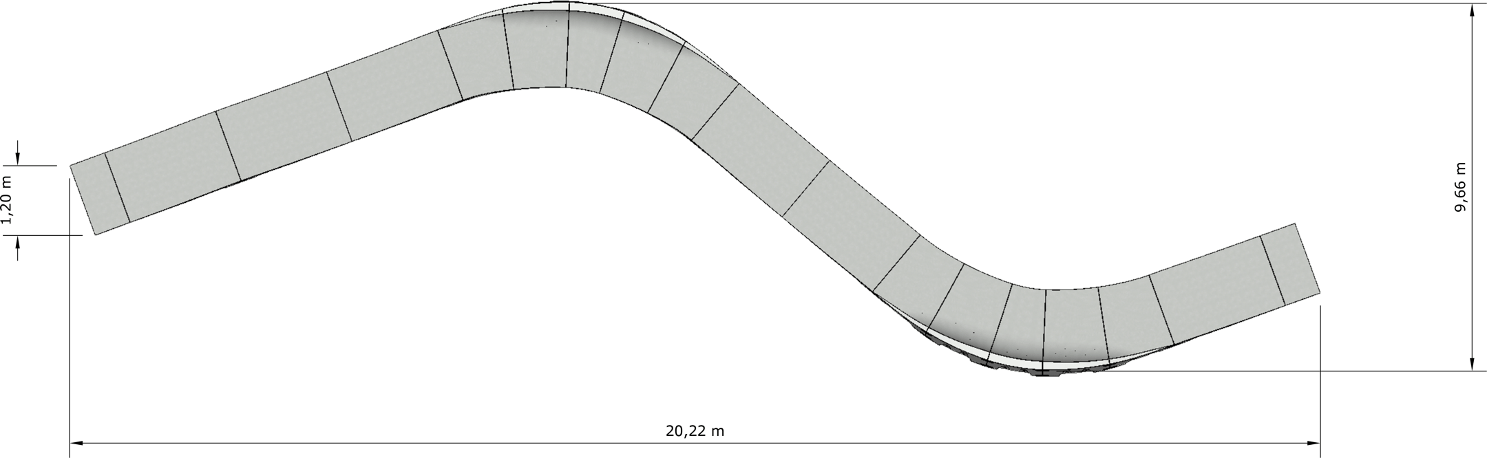 Fertig-Pumptrack Rollercoaster Technische Daten
