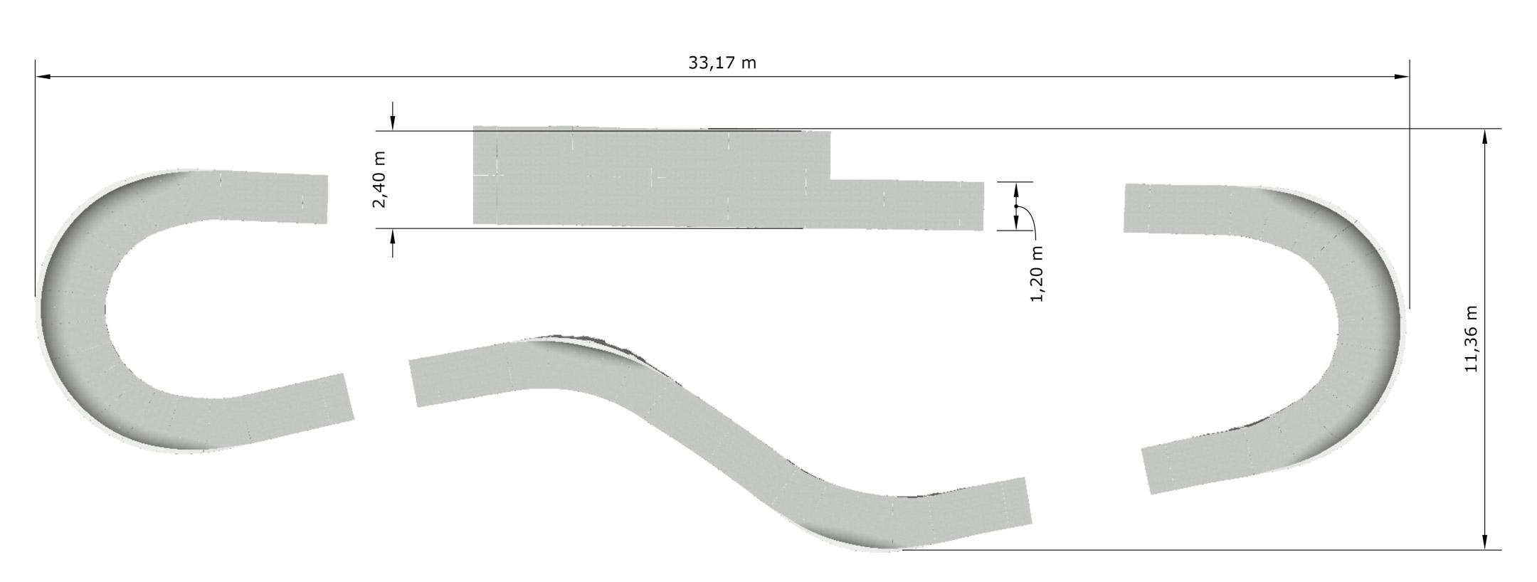 Fertig-Pumptrack Rollpark Kombi Paket Technische Daten